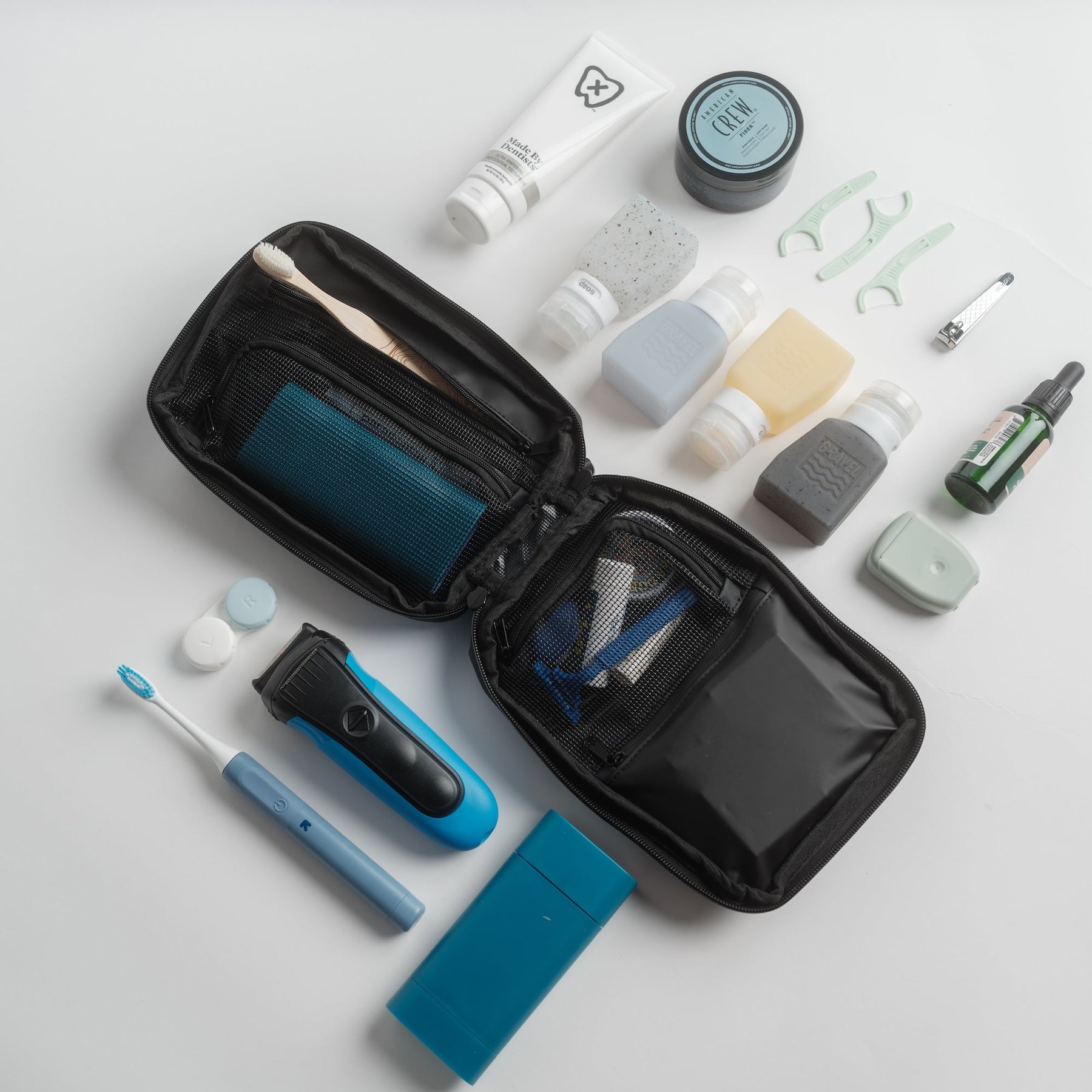 gravel travel toiletry bag V1 Explorer Slim Traveling Lighter Compliant Clear Liquids Bag Designed to meet TSA 3 Gravel The Pouch | 3-1-1