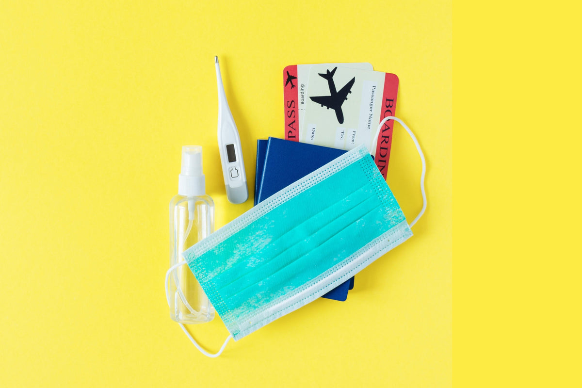 flat lay healthy holiday travel items
