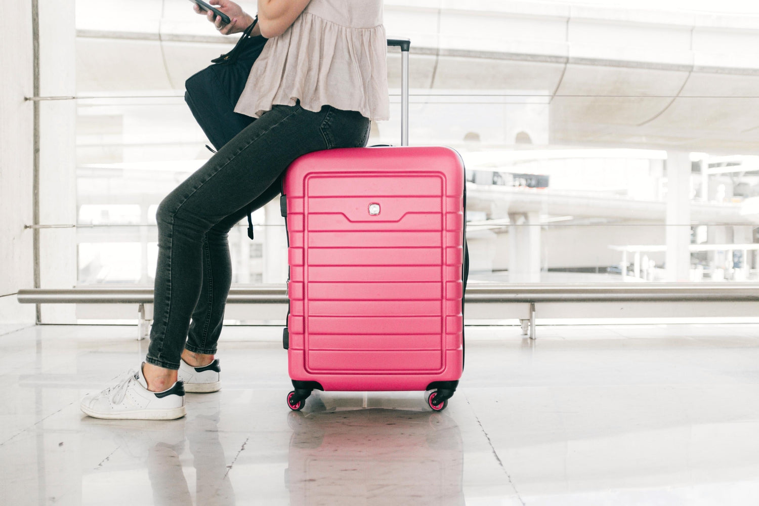 size for carry on luggage pink