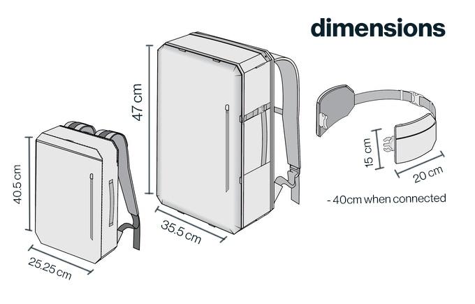 2L Sling Belt (42L Backpack Waist Belt/Sling Bag) - Gravel - Dimensions of 2 Liter Sling Bag, The sling bag is 40 CM when closed and 15 cm tall. The 42 Liter is 47 cm tall and 35.5 cm long when closed. The 11 liter is 40.5 cm tall and 25.25 long when closed.
